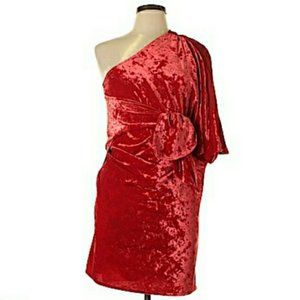 Halston Heritage Red Velvet Wrap Dress